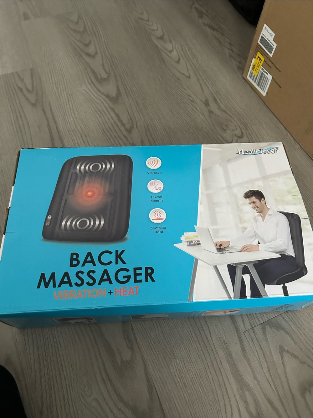 HealthTouch Black Back Massager with Vibration & Heat